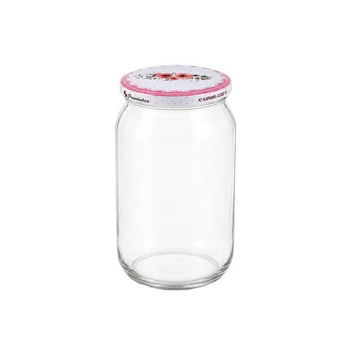 Glass storage jar with - jar,