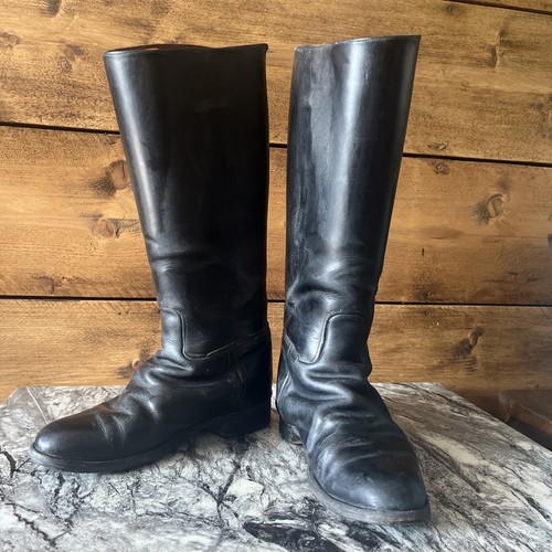 Vintage leather riding boots - leather,