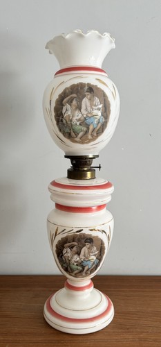 Antique oil lamp opaline - opaline, glass