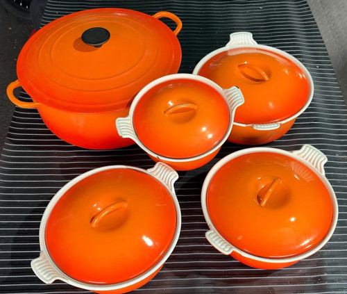 Creuset pan set orange - le,