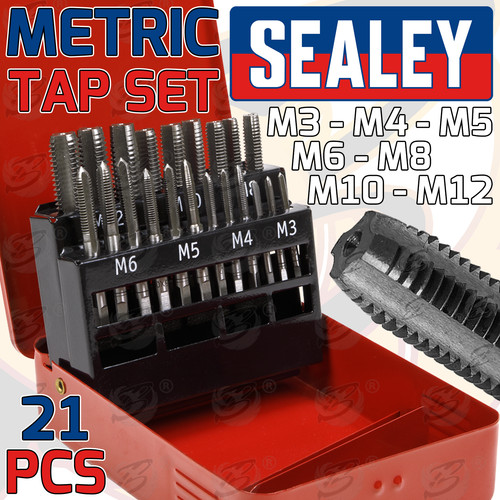 Sealey metric tap set 21pc - 21pc, m3