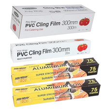 Kitchen Catering Cling Film And Aluminium Tin Foil Wrap Food 300mm / 450mm