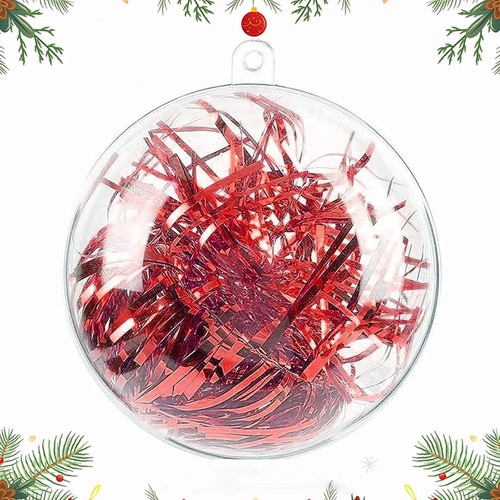 Clear fillable baubles 10cm - fillable,