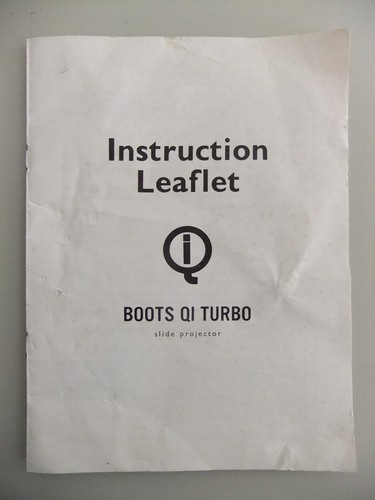 Instructions slide projector
