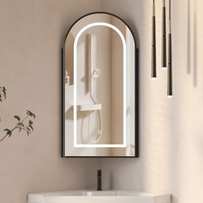 LED Illuminated Corner Bathroom Mirror Cabinet with 3 LED Lights Touch 400x800mm