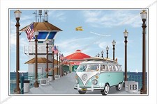 Huntington,Beach,pier,surf,city,VW,Volkswagen,wagon,bus,van,surfing,safari,HB