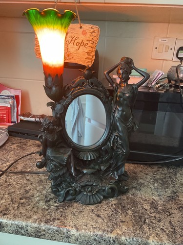 Vintage art deco lady lamp - vintage,