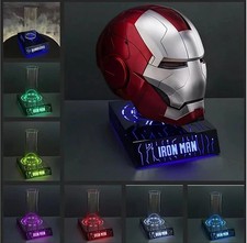 Iron Man LED Light-Up Acrylic Display Base Stand | 7-Color Light; For MK5 Helmet