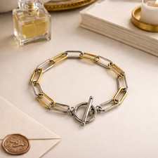 Paper Clip Bracelet - Gold &