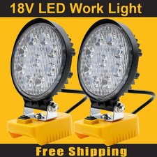 2 PACKS LED Work Light For DeWalt 18V Battery Workshop Flashlights Torch Camping