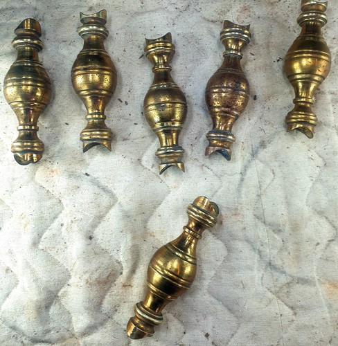 Victorian brass bed spindles - brass,