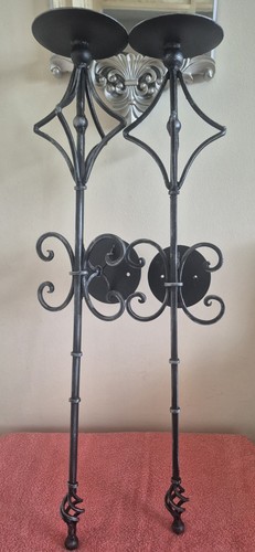 Pair large wrought iron - wrought,