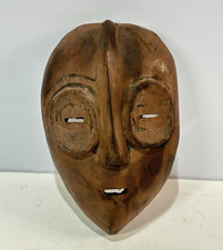 African Mask Wooden Hand-Carved Tribal Face Vintage Ethnic Mystic 8'' x 5'' Auth