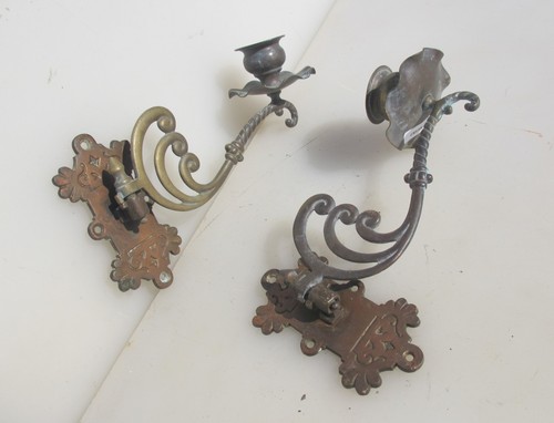 Antique brass piano candle - antique,