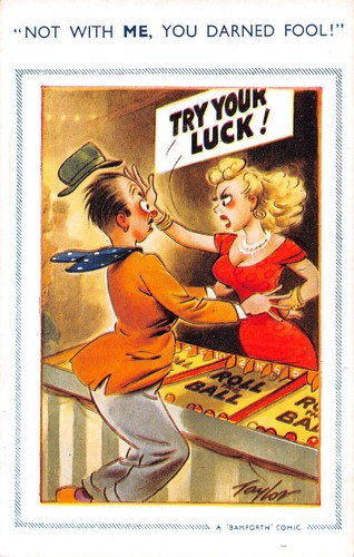 Postcard comic fairground - comic,