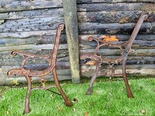 Pair Cast Iron Heavy Bench Ends