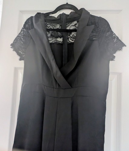 Black lace back jumpsuit - lace,