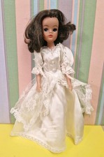 Vintage Sindy Doll Sized Pretty White Wedding  Dress 1980s (No Doll)