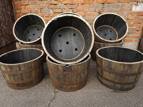 Half oak whiskey barrel - whiskey,