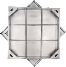 24X24 Stainless Steel Manhole Cover and Frame, Square Septic Tank Lid with Base,