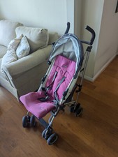 UPPAbaby G-LUXE Umbrella Single Seat Stroller Gray with Pink Seat 3 mo. to 55 lb