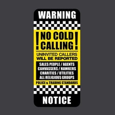 No Cold Calling No Canvassers 45x95mm Sticker - Letterbox, Front Door Sign