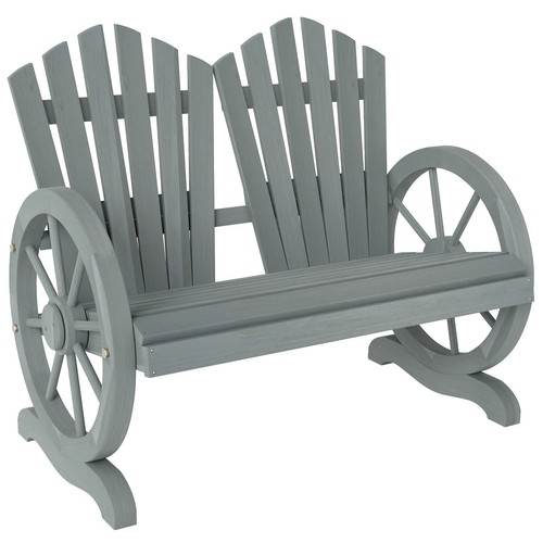 Rustic wooden love seat cart - rustic,