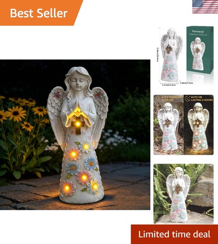 Solar angel garden statue - solar,