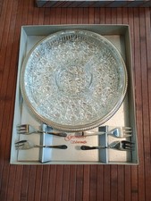 Grenadier Silversmiths Hor D'ouevres Silver Plated Tray And Dish With 4 Forks