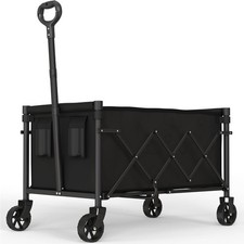 65L Festival Trolley Folding Cart on Wheels Shopping Camping Picnic Garden Beach