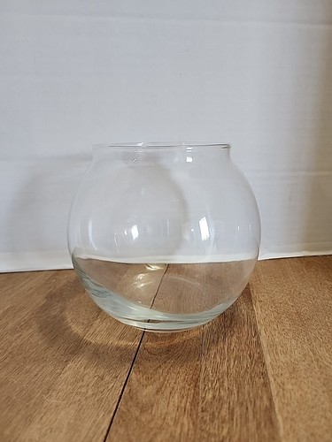 Clear round glass goldfish - clear,