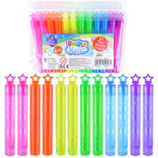 12 Neon Star Bubble Tubes For