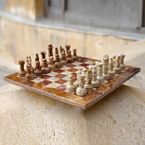 Marble chess set handmade - marble, with