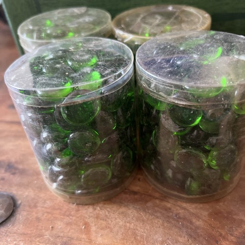 Green glass nuggets pebbles - glass,