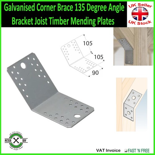 Galvanised corner brace 135 - corner,