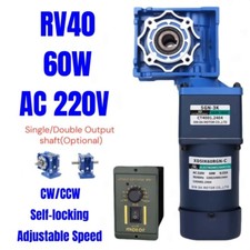 120W Two Stage Worm Gear Reducer Gearbox Motor Gearmotors AC 220V CW/CCW New