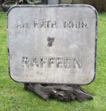 Obsolete ,Vintage, IRISH Vllage entry sign, PUB; RAFFEEN 1960's-1970's Cork