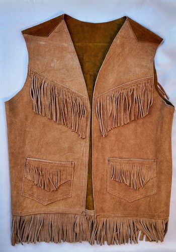 Vintage suede fringe vest - vest, no