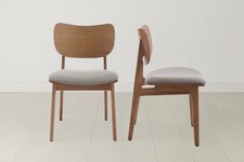 Swyft Dining Chair 02 Oak -  Shadow Linen Fabric - Set of 2 RRP £399