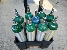Aluminum Oxygen Cylinder, No Toggle, Empty, Size:D / EACH