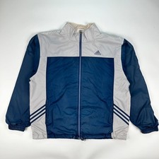 Vintage Adidas Track Jakcet Men’s Large Blue White Retro Y2K 00s Windbreaker