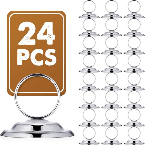 Silver table number holders - number,