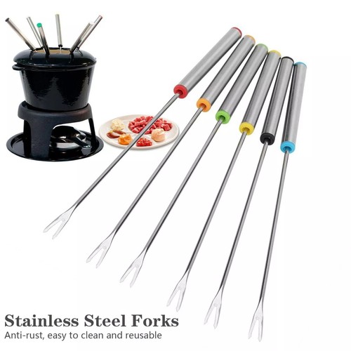 Stainless steel fondue forks - stainless,