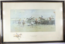SNAFFLES, CHARLES JOHNSON PAYNE, 'THE GRAND NATIONAL, CANAL TURN', SIGNED PRINT