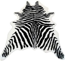 Zebra Print Rug Faux Animal