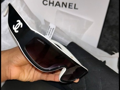 Chanel shield glasses - glasses, white