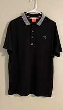 Puma Polo Shirt Men's L Black Cool Cell Tech Short Sleeve Golf Sports