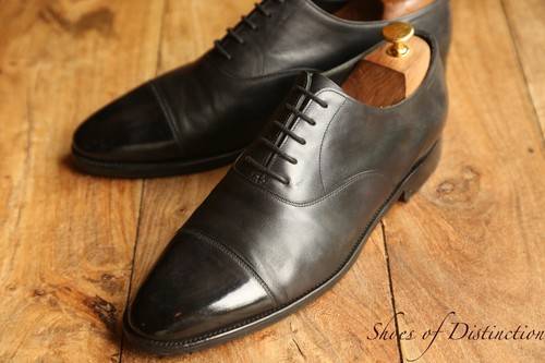 John lobb navy blue leather - john,