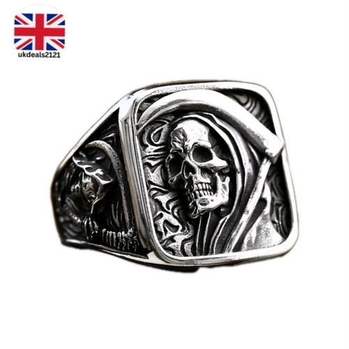 Mens skull signet - signet, ring
