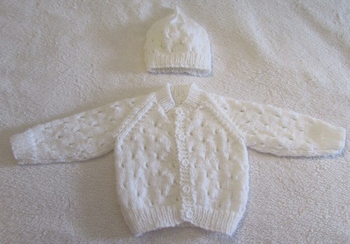 Hand knitted patterned